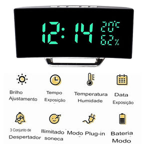 Relógio Digital Curve LED