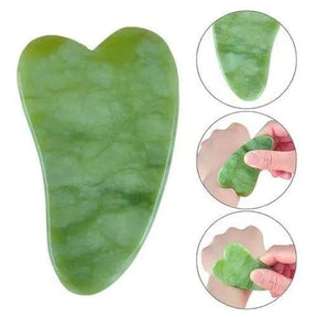 Kit de Massagem Facial - Rolo de Jade e Placa Gua Sha