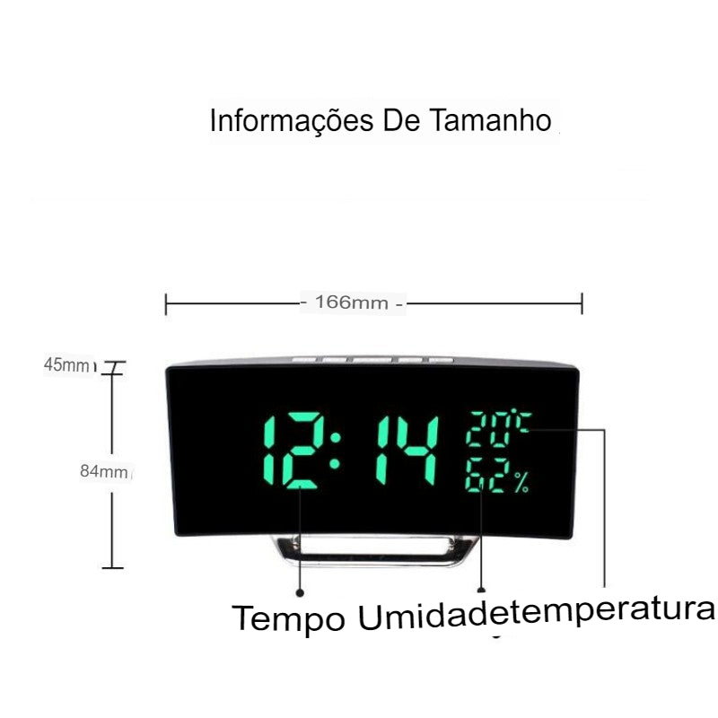 Relógio Digital Curve LED